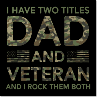 Veteran Dad Military Veteran Father's Day 4th of July Gifts Posters and Art